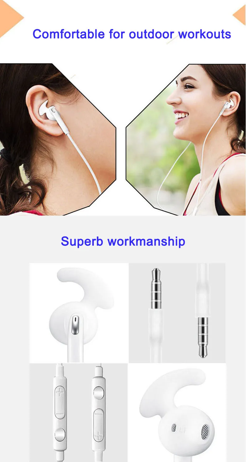 Samsung  S6 S7 Headsets EO-EG920 With Built-in Mic 100% Original 3.5mm Wired Control Earphone Sports Earphones with Microphone best gym headphones