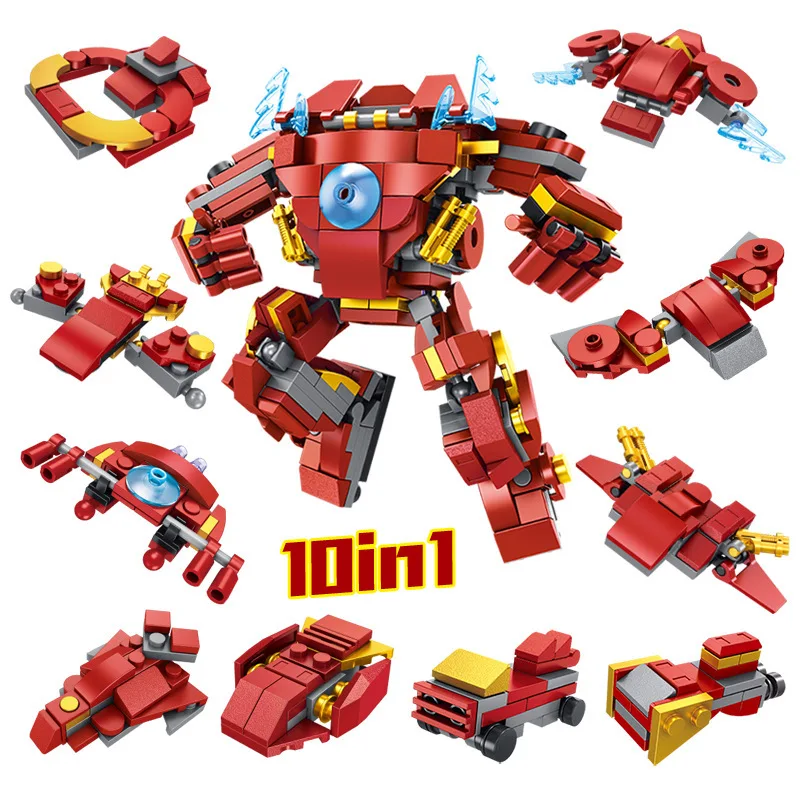 

The Avengers Iron Man 10 in 1 Building block Toys Compatible with Legoinglys Assembl DIY Educating Children Toys Christmas Gifts