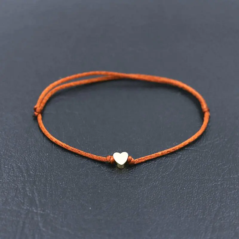BPPCCR Handmade нержавеющей стали khd любящее сердце Форма браслет тонкая красная