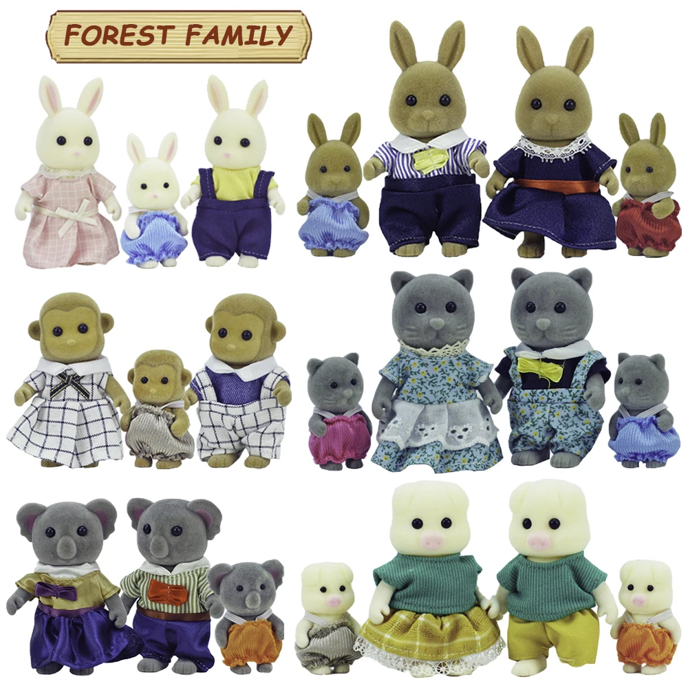 

2022 New Children Toys Furniture For Dolls 1/12 Miniatures Forest Animal Action Figurines Set Diy Toys For Girls Christmas Gift