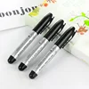 3 pcs/lot Black Permanent Oil Marker Pen Token Pens for Paper Metal Glass Marking Pen Office School Supplies Large Capacity Pen 4