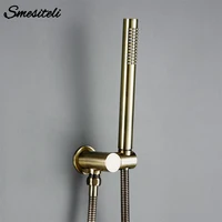 Smesiteli Brass Brushed Gold Wall-Mounted Hand Shower Head With Water Outlet Bracket Replacement Tap Bathroom Faucet 1