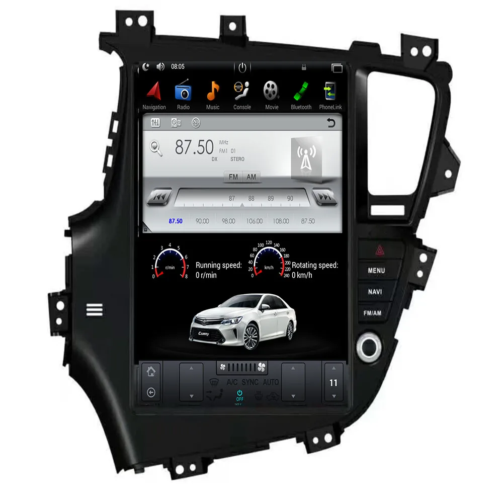 Top 2 DIN Tesla Style Car radio Android 9.0 for Kia Optima K5 GPS Multimedia Bluetooth Radio WIFI 4G Stereo AUX HD 13" Touch Screen 2