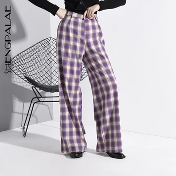 

SHENGPALAE 2020 Spring Vintage Patchwork Joggers Sweatpants Harajuku Woman Trousers Elastics High Waist Pants FM511