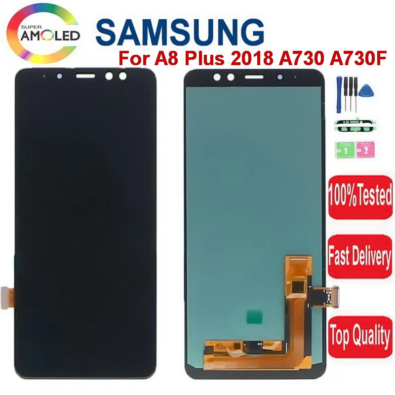 ЖК-дисплей Super AMOLED A8 + для Samsung Galaxy Plus 2018 A730 A730F SM-A730F/DS A730FN с сенсорным экраном и