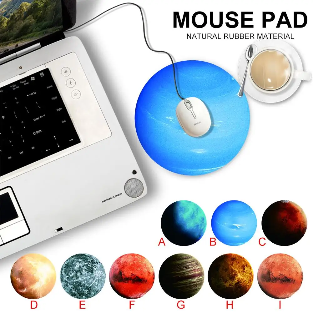 

Non-slip Planet Mouse Pad Round Shape Computer Mouse Mat for Gift/Game/Office Tablet Mousepad