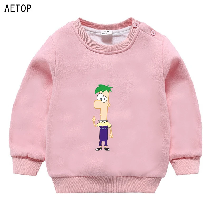 ; Сезон Зима; бархатный свитер; Phineas and Ferb Perryb; забавные детские топы с круглым вырезом для мальчиков и девочек; детская одежда с героями мультфильмов