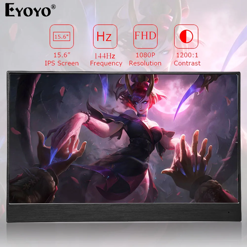 Eyoyo Портативный игровые мониторы 15 6 &quot4k 144 монитор Гц HDMI экран ЖК-дисплей Тип USB-C