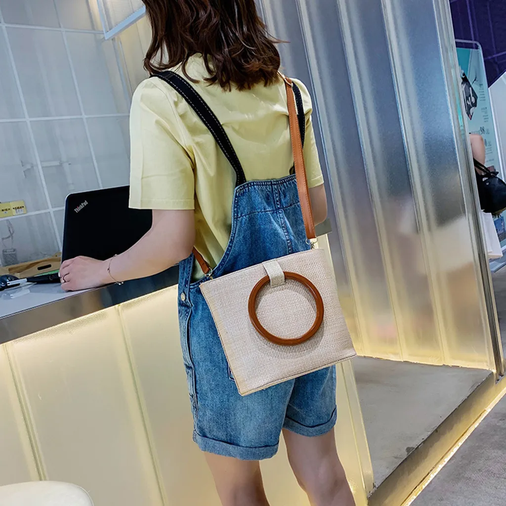 Женская пляжная соломенная сумка-мешок bolsa feminina, квадратная сумка-мессенджер, сумки через плечо для женщин