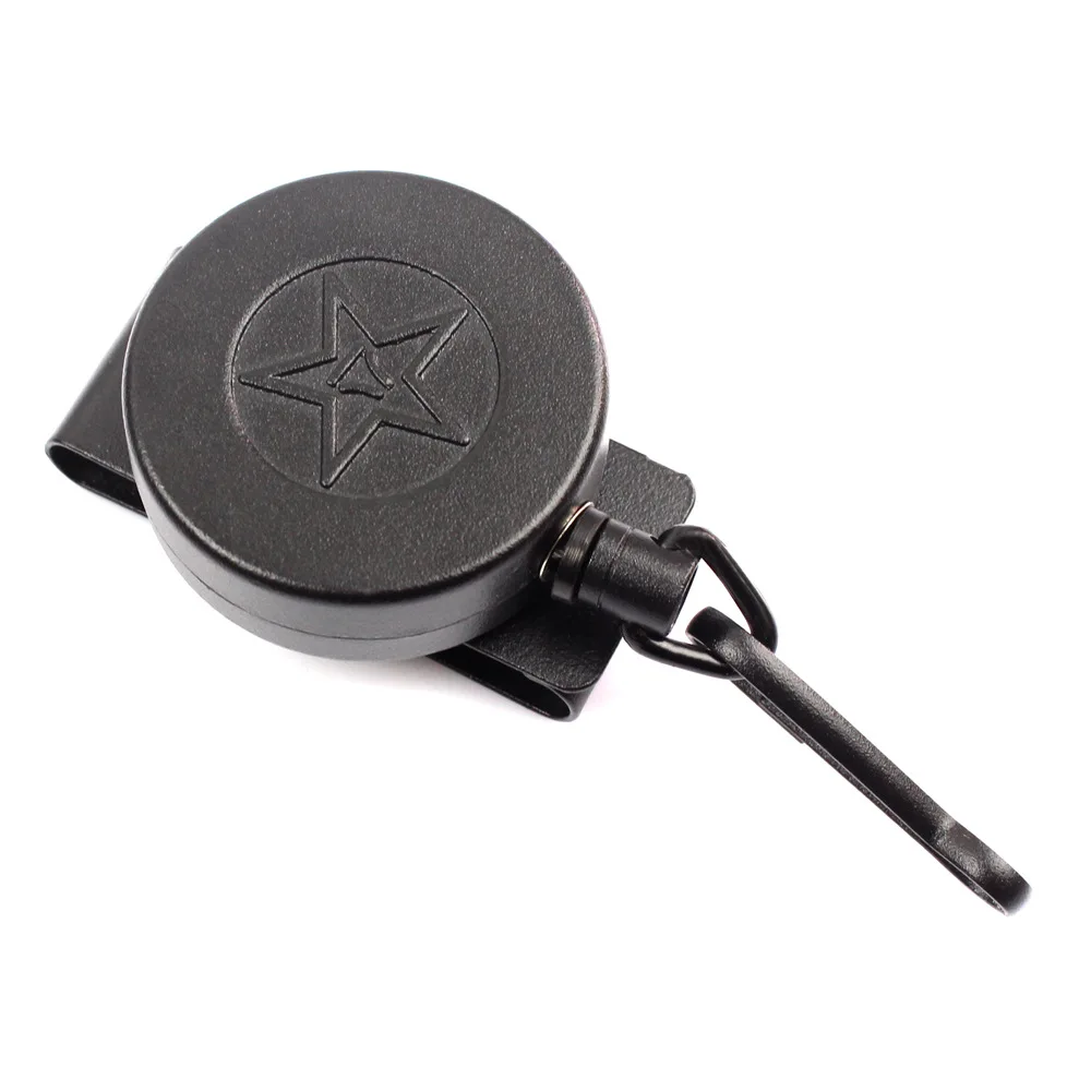 

Heavy Duty Securit Retractable Reel with Steel Case Self Retracting Key Reel, Self Retracting Key Holder, 360 Degree Black