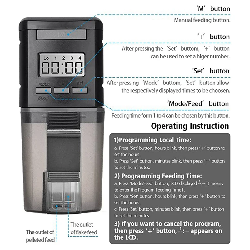Аксессуары для аквариума бытовая Цифровая автоматическая подача рыб умное время