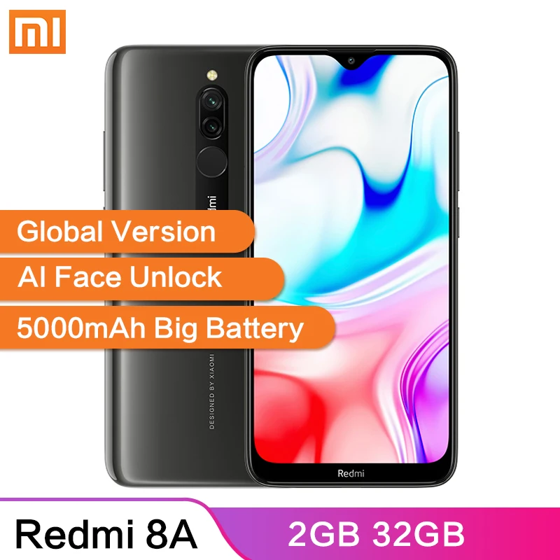 Глобальная версия смартфона Xiaomi Redmi 8A 2 Гб 32 ГБ аккумулятор 5000 мАч Snapdragon 439 задняя