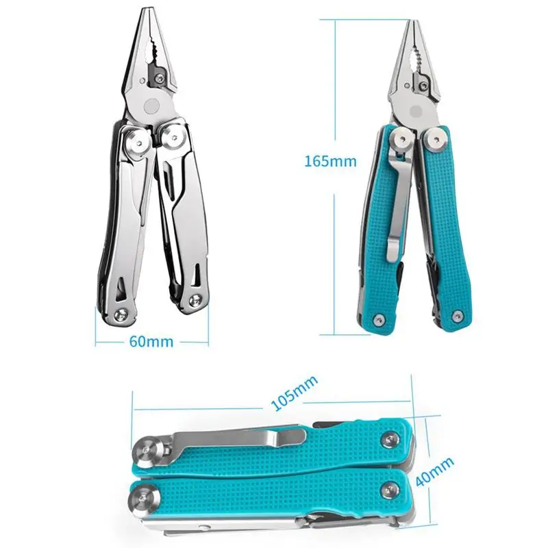 14 In 1 EDC Camping Multitool Plier Cable Wire Cutter Stripper Multi Tools Outdoor Camping Mini Portable Folding Knife Scissors