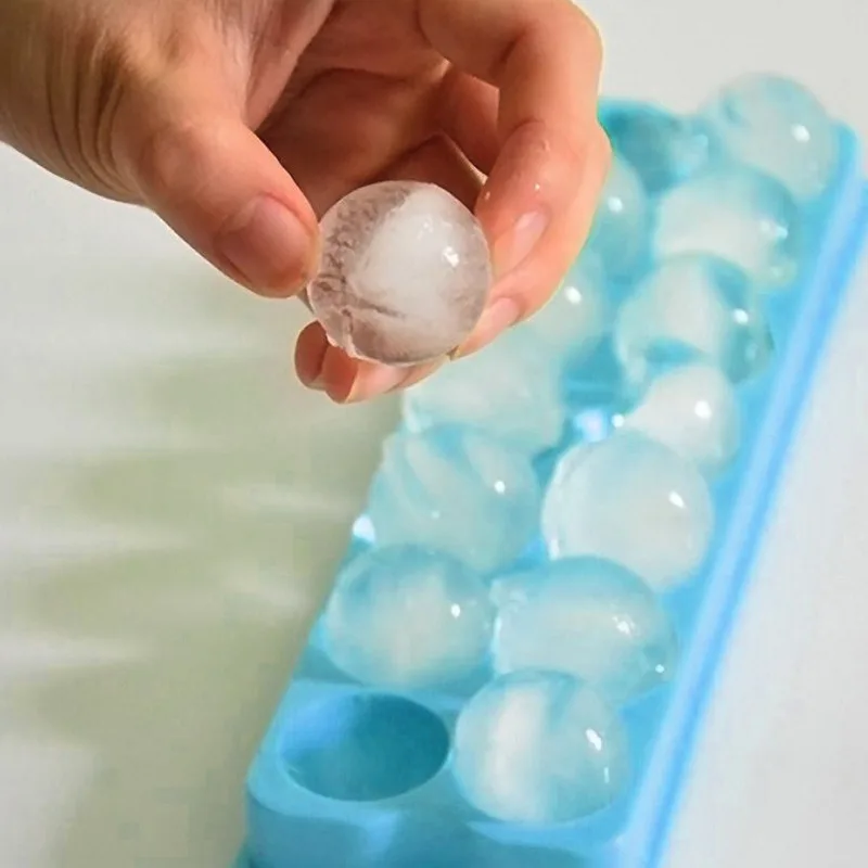 

Plastic Molds Ice Tray 14 Grid 3D Round Ice Molds Home Bar Party Use Round Ball Ice Cube Makers Kitchen DIY Ice Cream Moulds