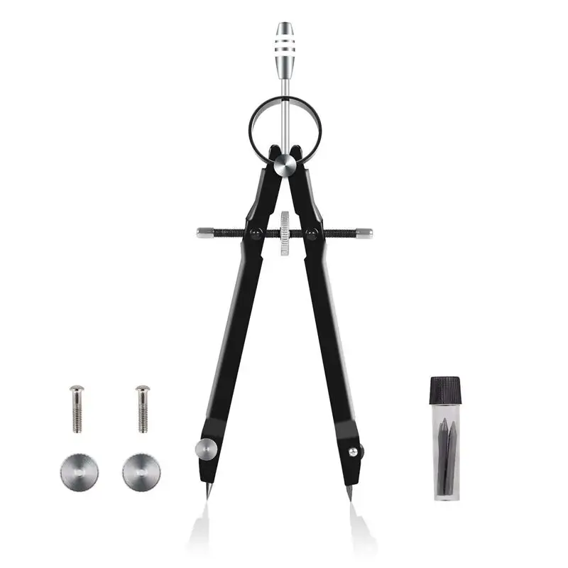 Профессиональный компас, набор геометрических компасов с замком, математический и точный компас, металлический и прочный для твердых и плоских