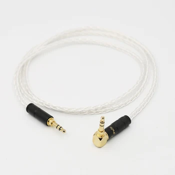 

Audiocrast 8Cores Silver Plated 3.5mm Extension Audio Cable 3.5mm right angled to straight male Earphone HeadphoneStereo AUX