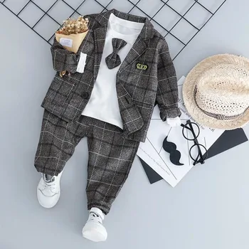 

Baby Boy Fashion Formal Clothing Set Kid Tie Suits High Quality Autumn Spring Children Clothes 1 2 3 4 Years 40