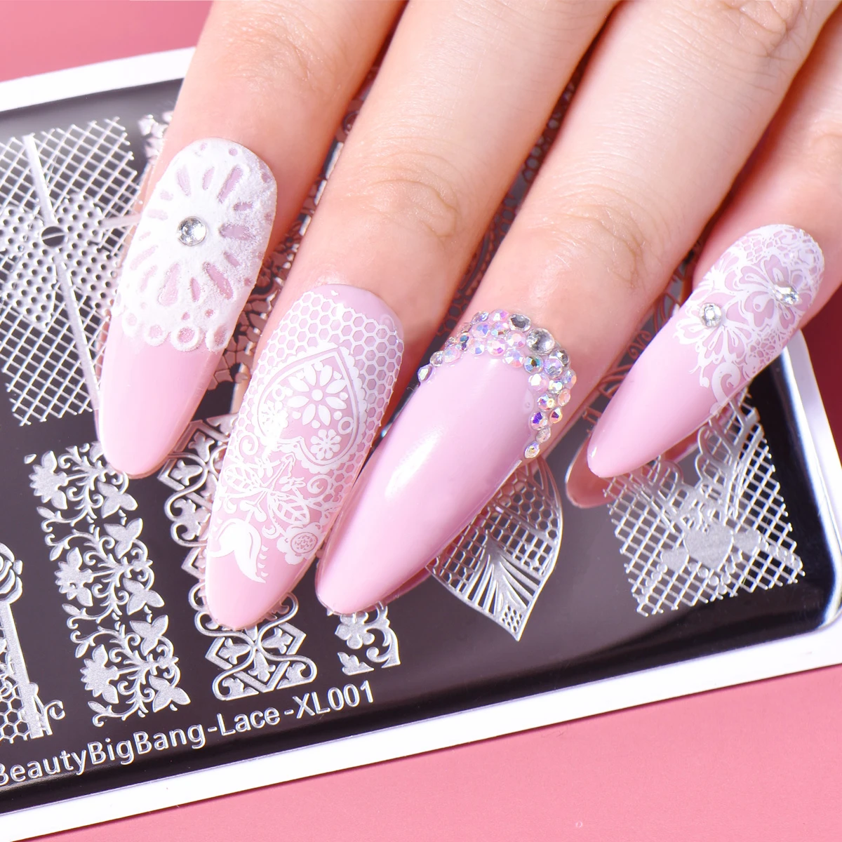 Beauty Bigbang Nail Stamping Plates Lace Flower Butterfly Leaves Lines Theme Print Stainless Steel Template Nail Art Stencil 4