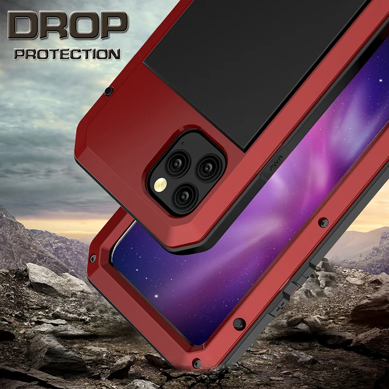 

for iphone 11PRO MAX 5 SS 6S 7 8 Plus X XS XR Case Luxury Doom Armor Life Shock Dropproof Shockproof Metal Aluminum+Silicone