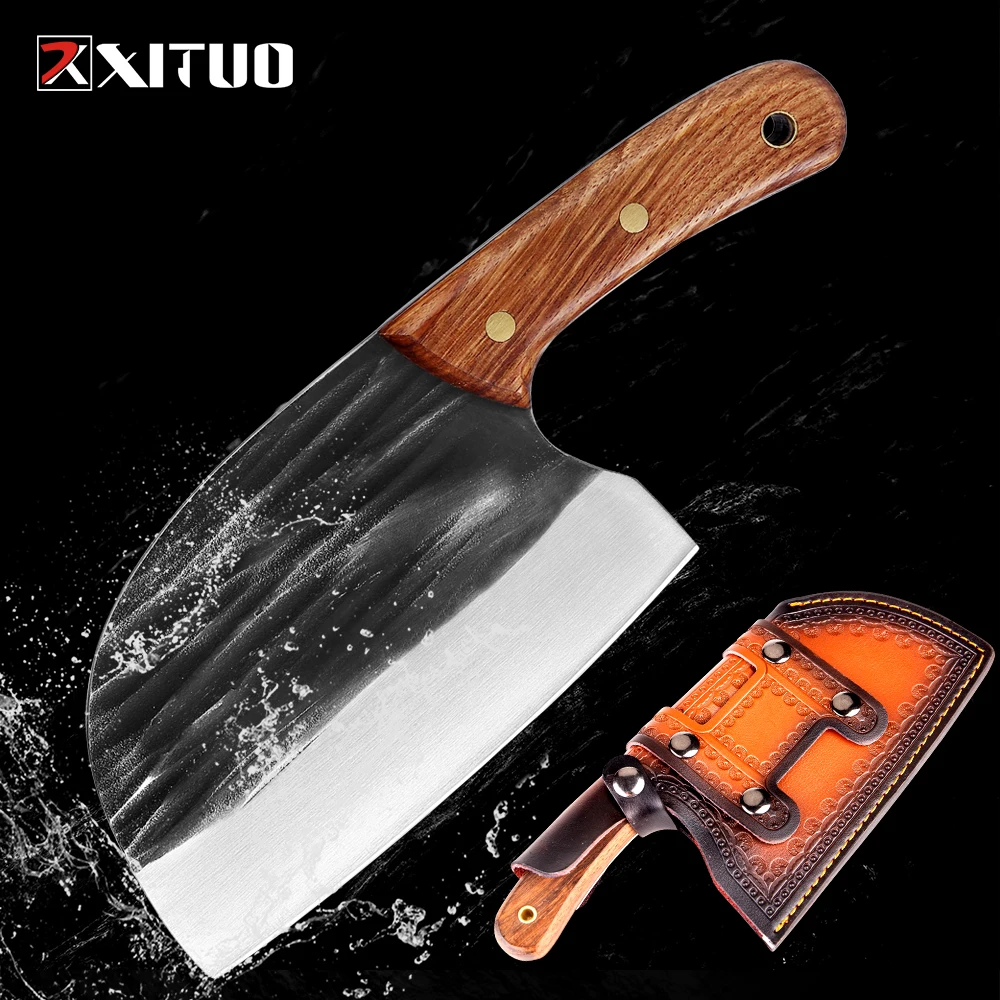 XITUOHandmadeChefKnifeTraditionalChineseCleaverKitchenKnife