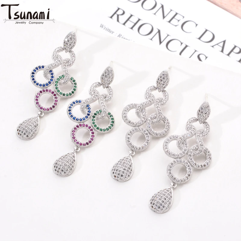

Circle Fashion Cute Bling Micro-inlaid Zircon Crystal Earrings For Women Temperament Personality Christmas Gifts Jewelry