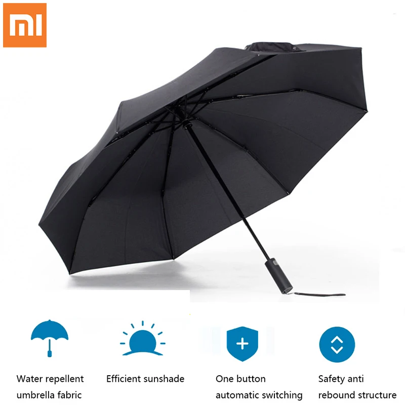 Автоматический зонт Xiaomi Mijia для дождливой погоды алюминиевый ветрозащитный