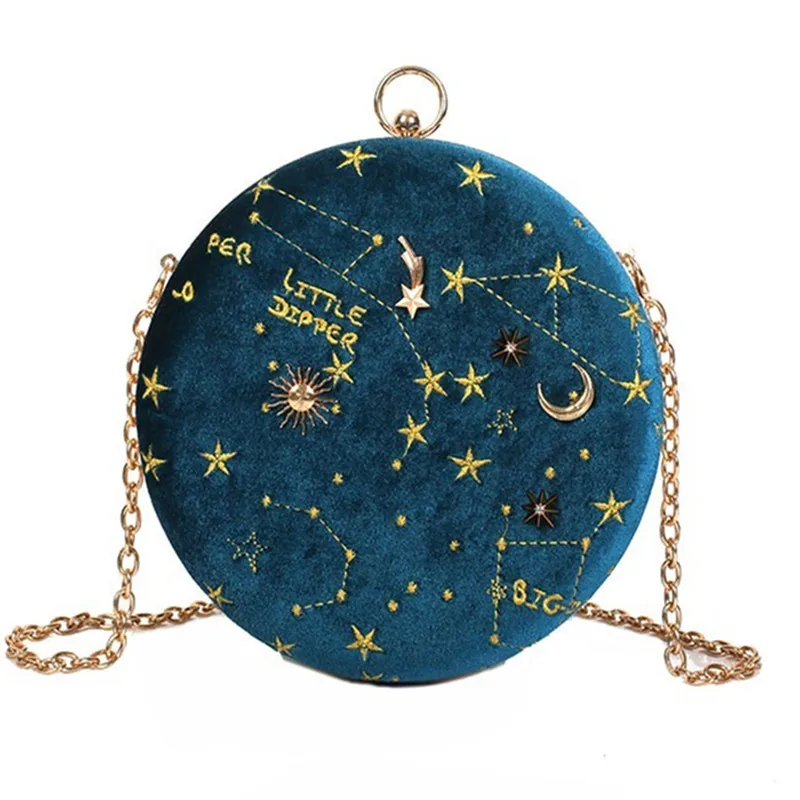 Круглая модная Замшевая сумка на ремне Starry sky женские сумки-мессенджеры через