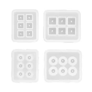 

4Pcs Round Square Beads Resin Molds Gemstone Beads Mold Jewelry Making Tools