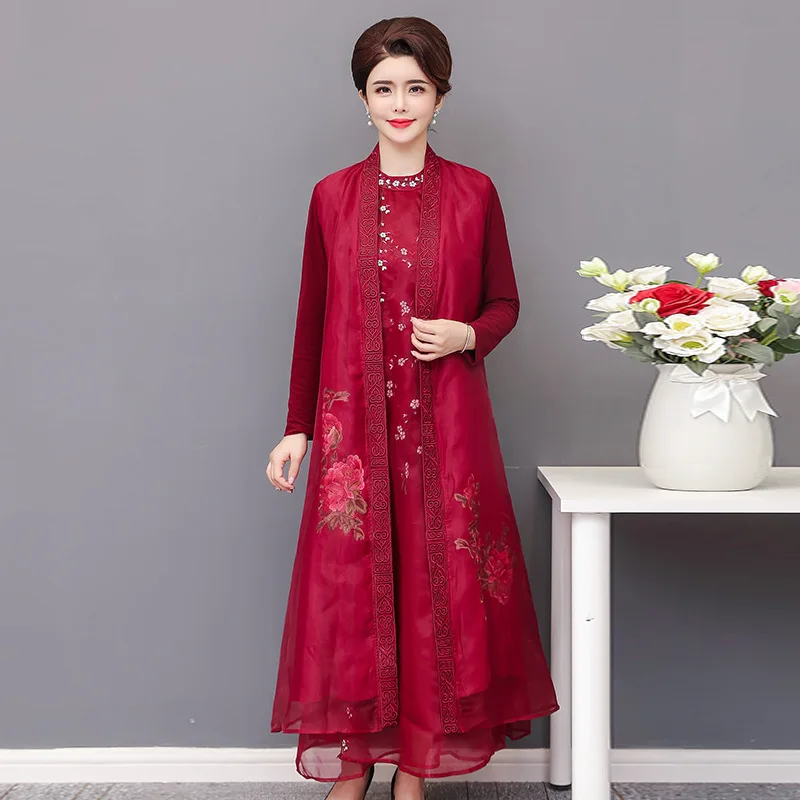 

Retro No Buckle Trench Coat 2019 Autumn New Products WOMEN'S Dress Murano Machine Embroidery Organza Loose-Fit Long Coat