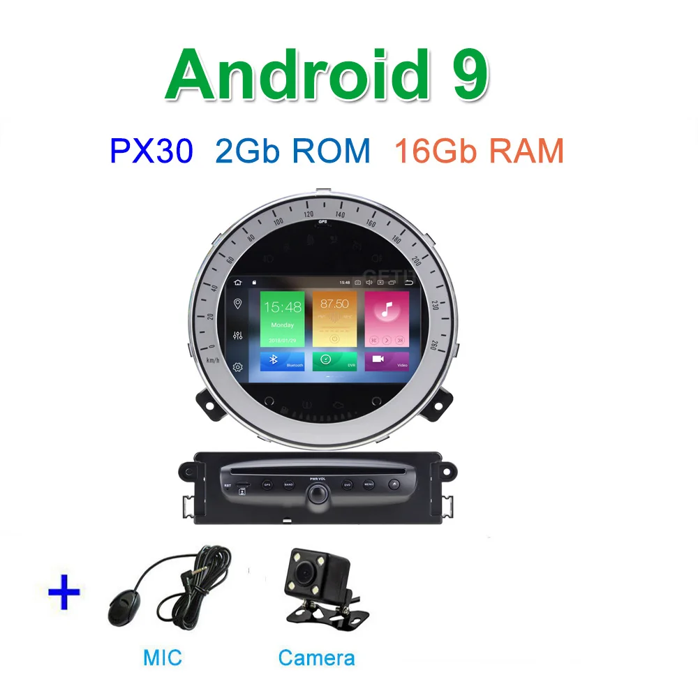 PX6 Автомобильный DVD стерео Мультимедиа Радио Android 9 для Mini Cooper/Countryman 2011 2012 2013 - Цвет: PX30 CAMERA