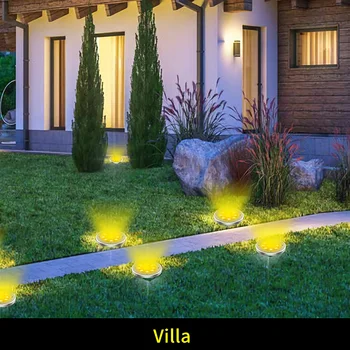 

4x Durable 16 LED Solar Buried Stair Lights Practical Multi-functional Pathway Garden Under Ground Floor Lawn Lamp