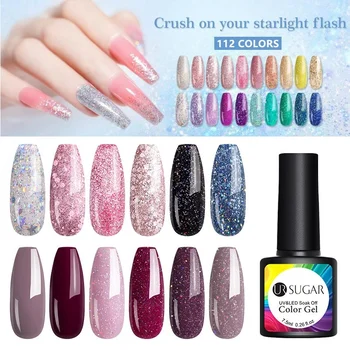 

UR SUGAR 7.5ml Holographics Glitter Platinum Gel Nail Polish UV Nail Gel Polish Manicures Soak Off Nail Art Varnishes Design