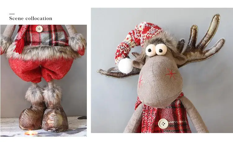 1 шт. рождественские подарки прекрасный творческий Лось снеговик старый человек Телескопическая Настольная кукла елочные украшения