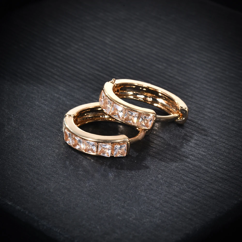 1 пара из нержавеющей стали встроенный кристаллические серьги кольца шпильки