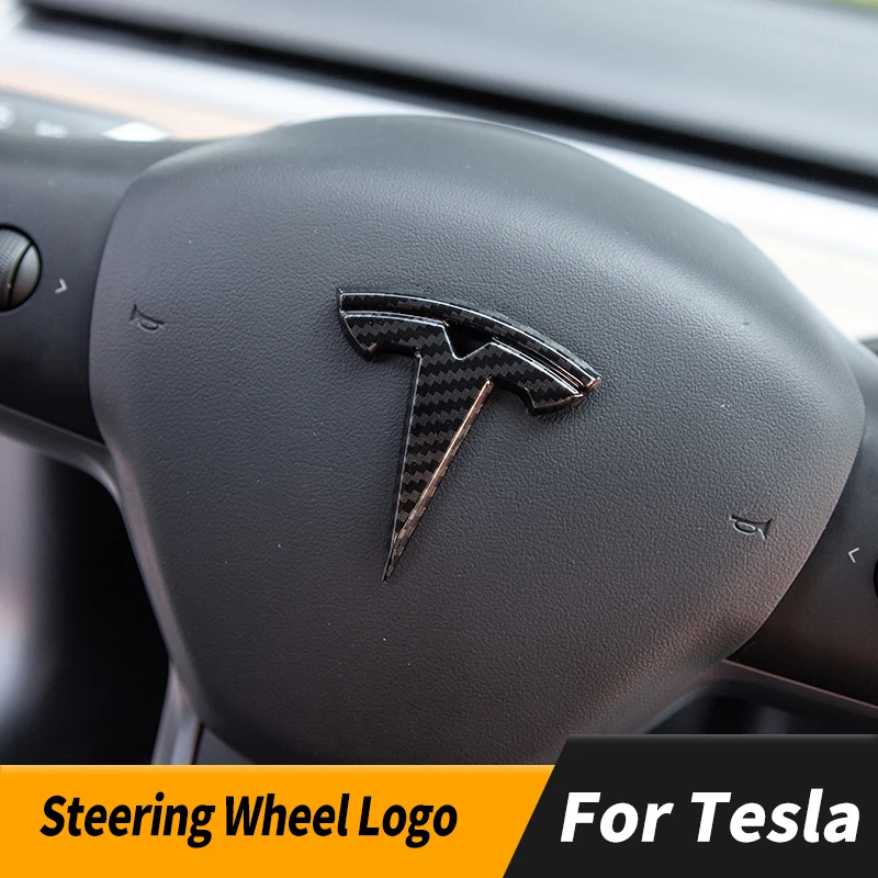 

Logo For Tesla model 3 Front Logo Accessories Carbon Fiber ABS Model3 Car Front Rear Sticker Accessories Logo Model Three 2020