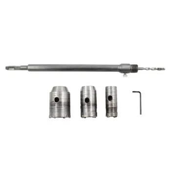 

Hole Saw Cutter Concrete Cement Stone Wall Drill Bits Set with Wrench Rod