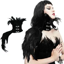 Черный женский воротник перо сценическая шаль певица костюмы Аксессуары Подиум шоу