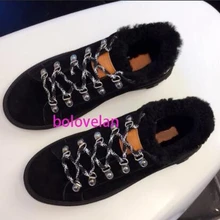 Новинка года; Роскошная брендовая повседневная обувь из чистой шерсти на толстой подошве; женская обувь