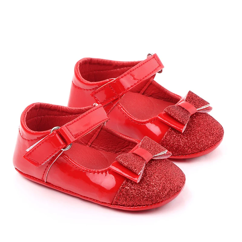 Newborn Baby Shoes Girls Infant Toddler First Walkers sapatos infantil white Red Bowknot Baby Girls Shoes
