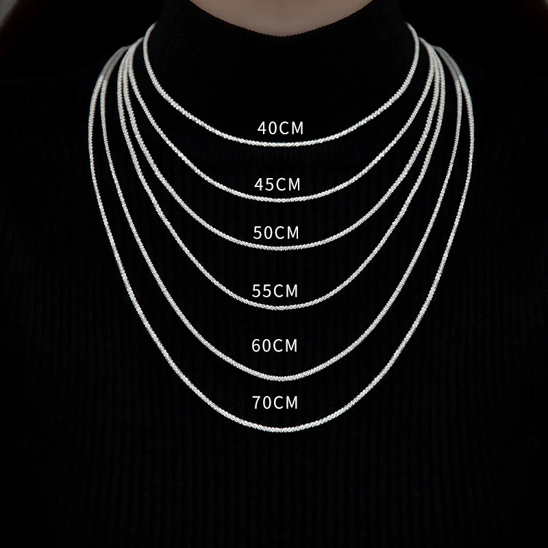 Desaparecer Perseguir contacto 40cm 45cm 50cm 55cm 60cm 70cm 80cm Female Necklace For Women On Neck Silver  925 Chain Necklaces Women Girl Fashion Jewelry Bling - Necklaces -  AliExpress