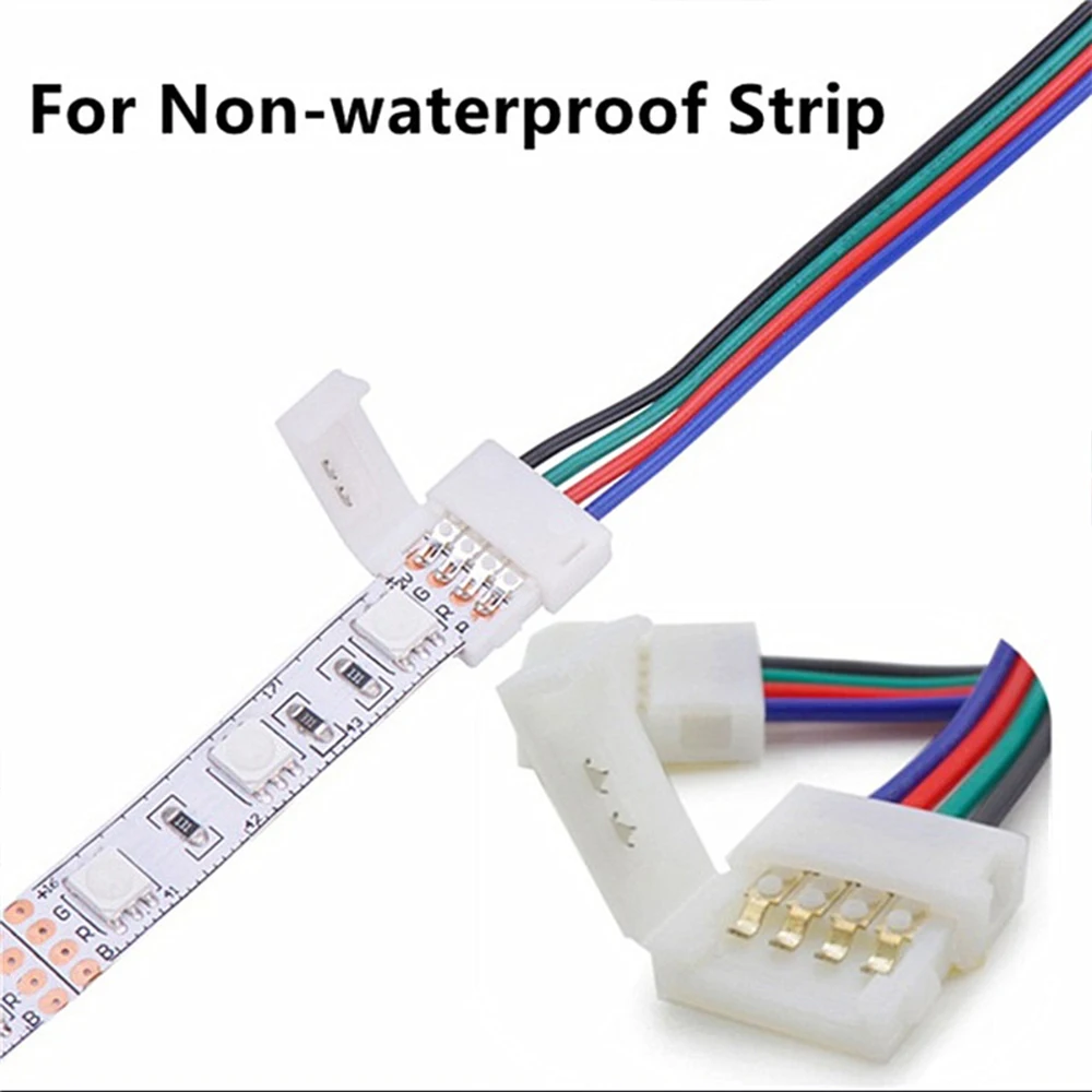 2/3/4/5 Pin 5-100pcs 8mm 10mm 12mm LED Strip Connector For  3528 5050 5630 RGB RGBW IP20 Non-waterproof LED Tape Light to Wire 10pcs lot 8mm 10mm 12mm 2pin 4pin 5pin quick connector free soldering for single color 5050 led strip light rgb