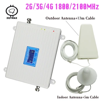

ZQTMAX gsm mobile signal booster 2g 3g 4g signal amplifier smartphone LTE Data repeater UMTS intenet with antenna accessories
