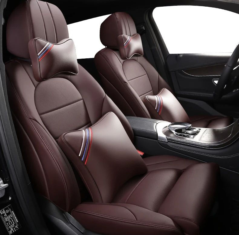 Кожаные чехлы для автомобильных сидений на заказ для авто Mercedes Benz GLC300 GLC200 GLC260 GLC220d аксессуары для сидений Автомобильные Чехлы защитная подушка - Название цвета: COFFEE LUX