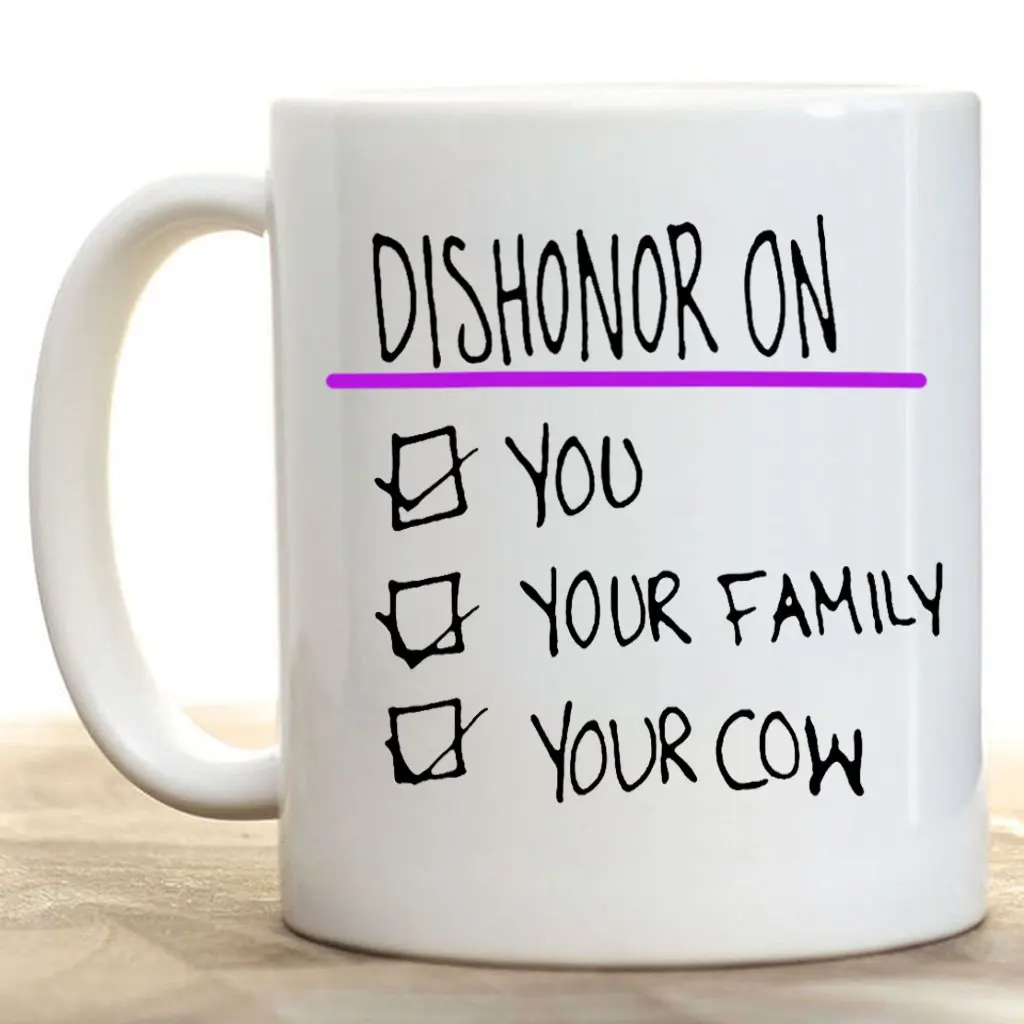 11 унц. белая кружка Dishonor на вас ваша семья ваша корова белая керамическая кофейная кружка