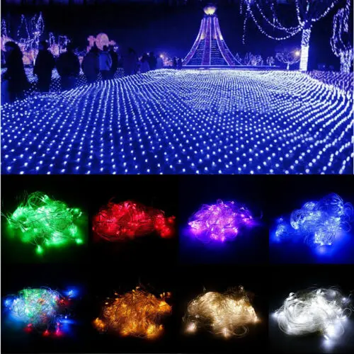 1.5x1.5/3X2 Christmas Lights Net Mesh String Lights Garland Window Curtain Christmas Fairy Light Wedding Party Holiday Lighting