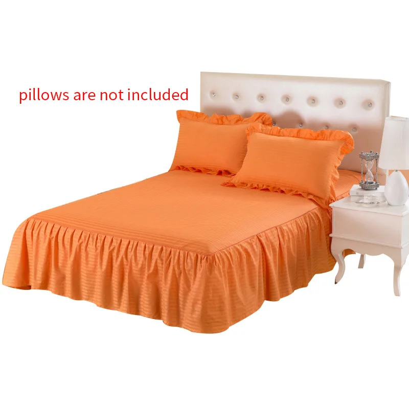 New Arrival Bedspread Bed Skirt Home Hotel Bed Skirt Bed Cover Bedding Bed Skirt Solid Sheet Cover Home Textile - Цвет: Orange