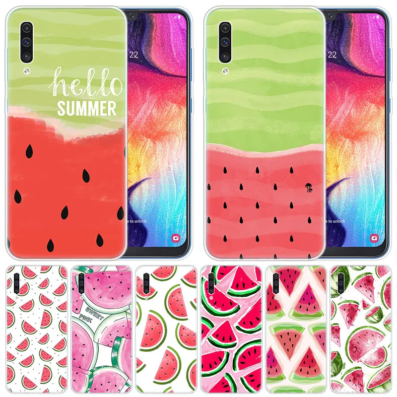 Роскошный силиконовый чехол с милым мультяшным арбузом для Samsung Galaxy A50 A70 A80 A40 A30 A20