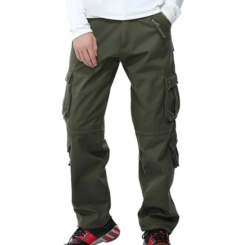 Мужские зимние брюки карго, повседневные мужские брюки с несколькими карманами, военный комбинезон, мужские брюки для активного отдыха, большие размеры 28-40