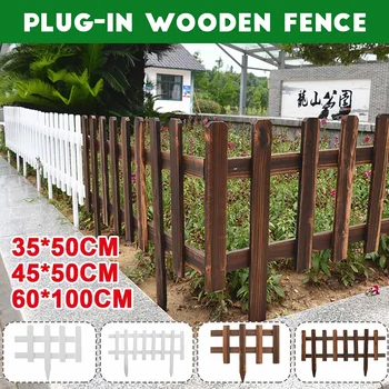 

Wood Picket Garden Fence Rot Proof DIY Garden Lawn Fence Edging Fencing Outdoor Anticorrosive Wooden Fence For Outdoors