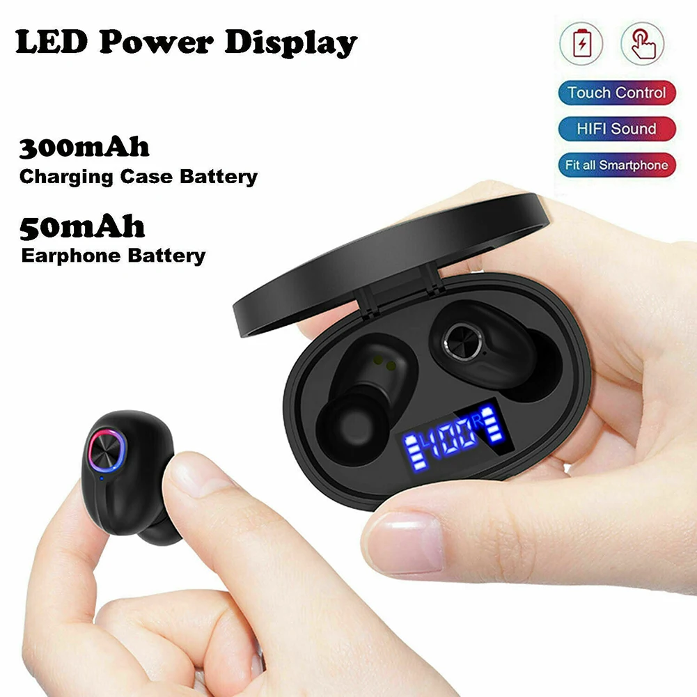 Bluetooth 5 0 TWS Wireless Stereo In Ear Earphones Headset with Charging Box Phone Accessories ABS Material
